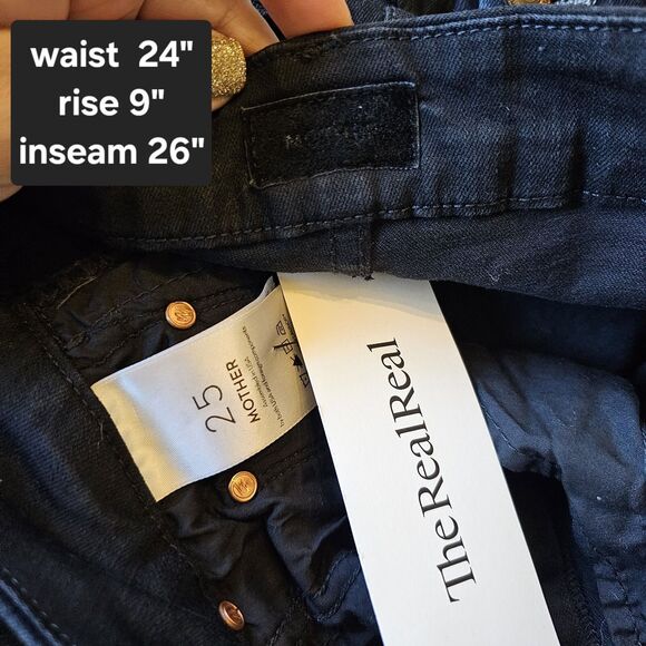 Mother Denim Sz 25 High Waisted Looker Ankle Fray Guilty Flash Beaded MSRP $238 - Picture 5 of 12